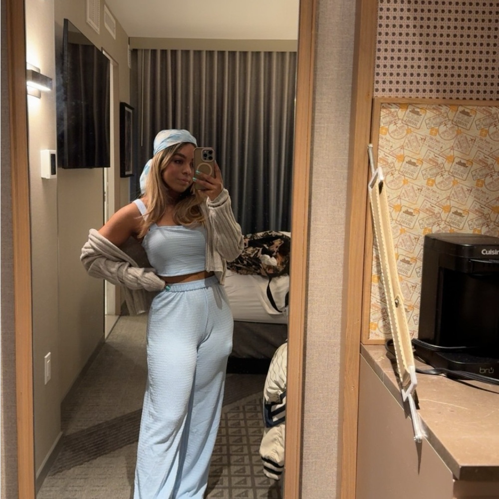 SHEIN Light Blue Wide Leg set
